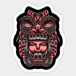 Artwork Illustration Abstract Face In Monsters Mouth Sticker